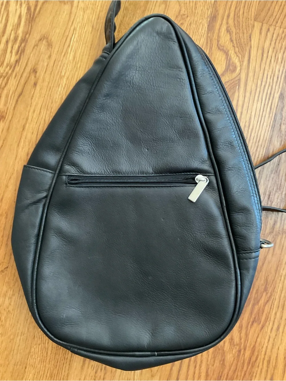 Beautiful Black Leather Sling Backpack - Unbranded. Size OS